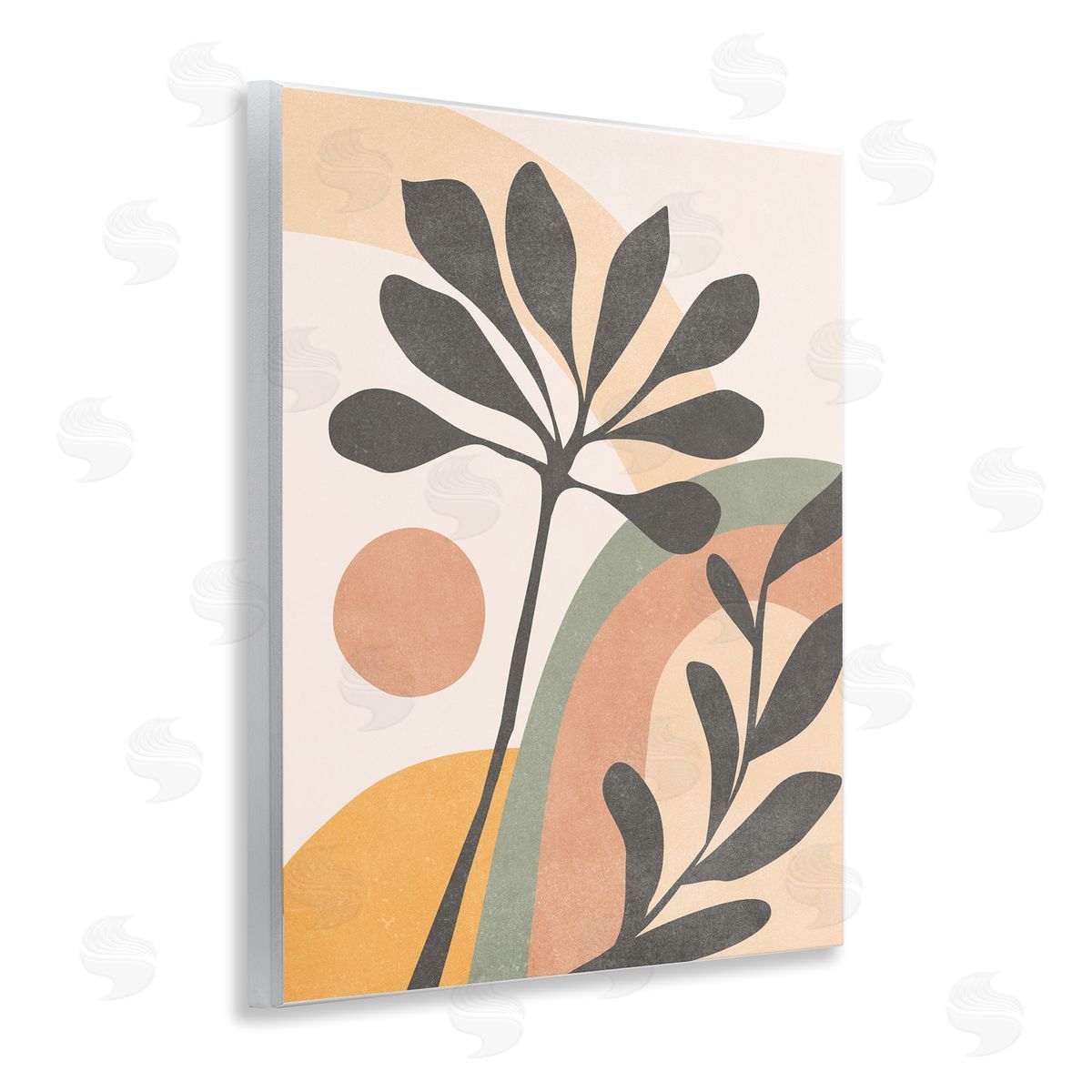 Nataly White Retro Sage Boho Sprigs Wooden Wall Plaque Art Print
