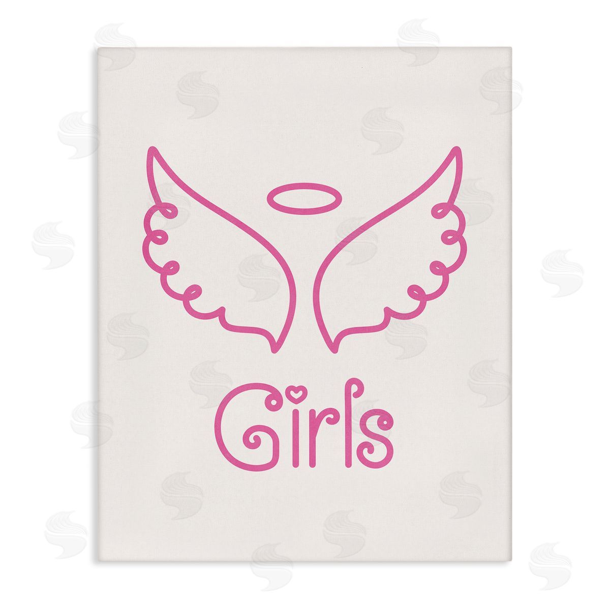 Nataly White Minimal Angel Girls Canvas Wall Art Print