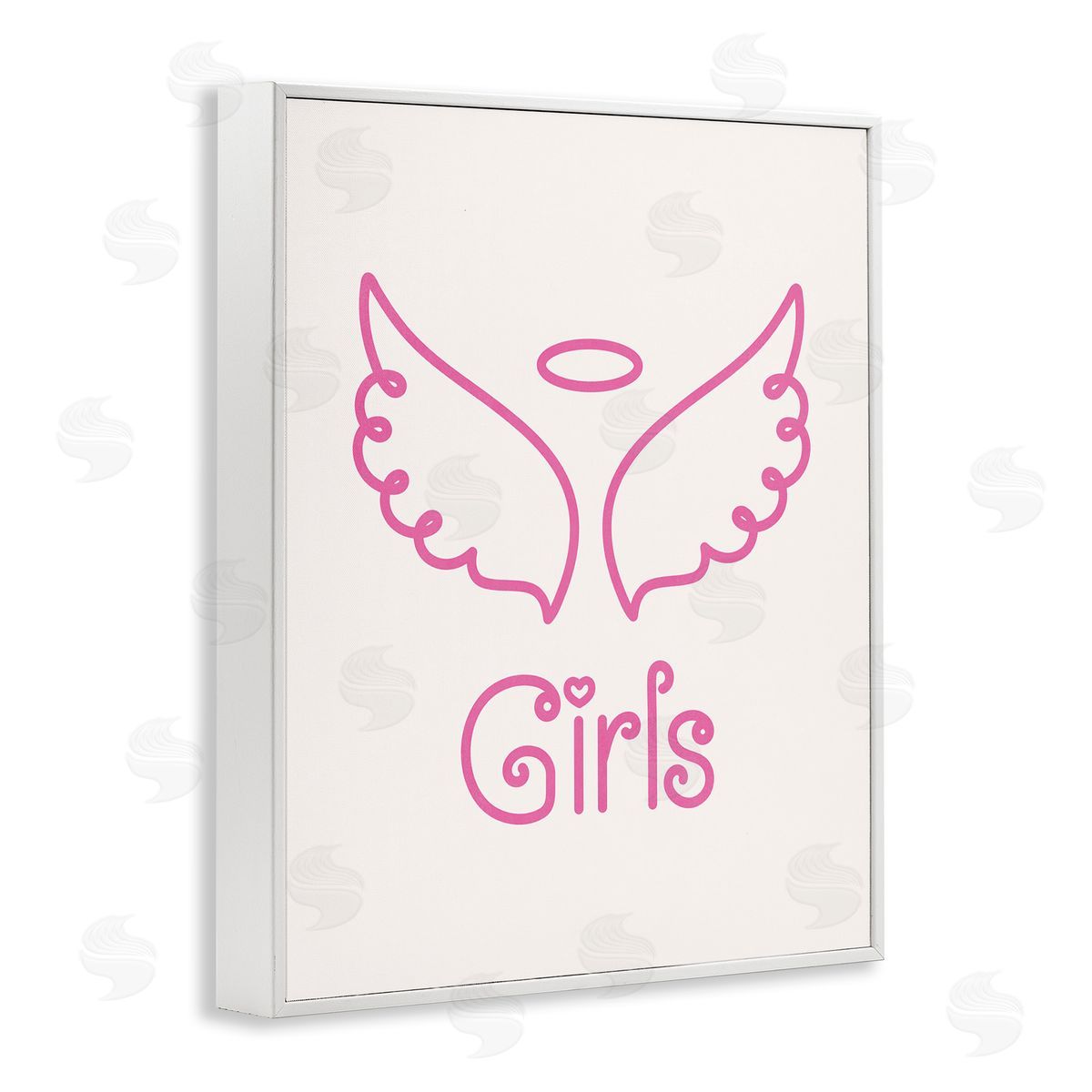 Nataly White Minimal Angel Girls White Framed Giclee Wall Art Print