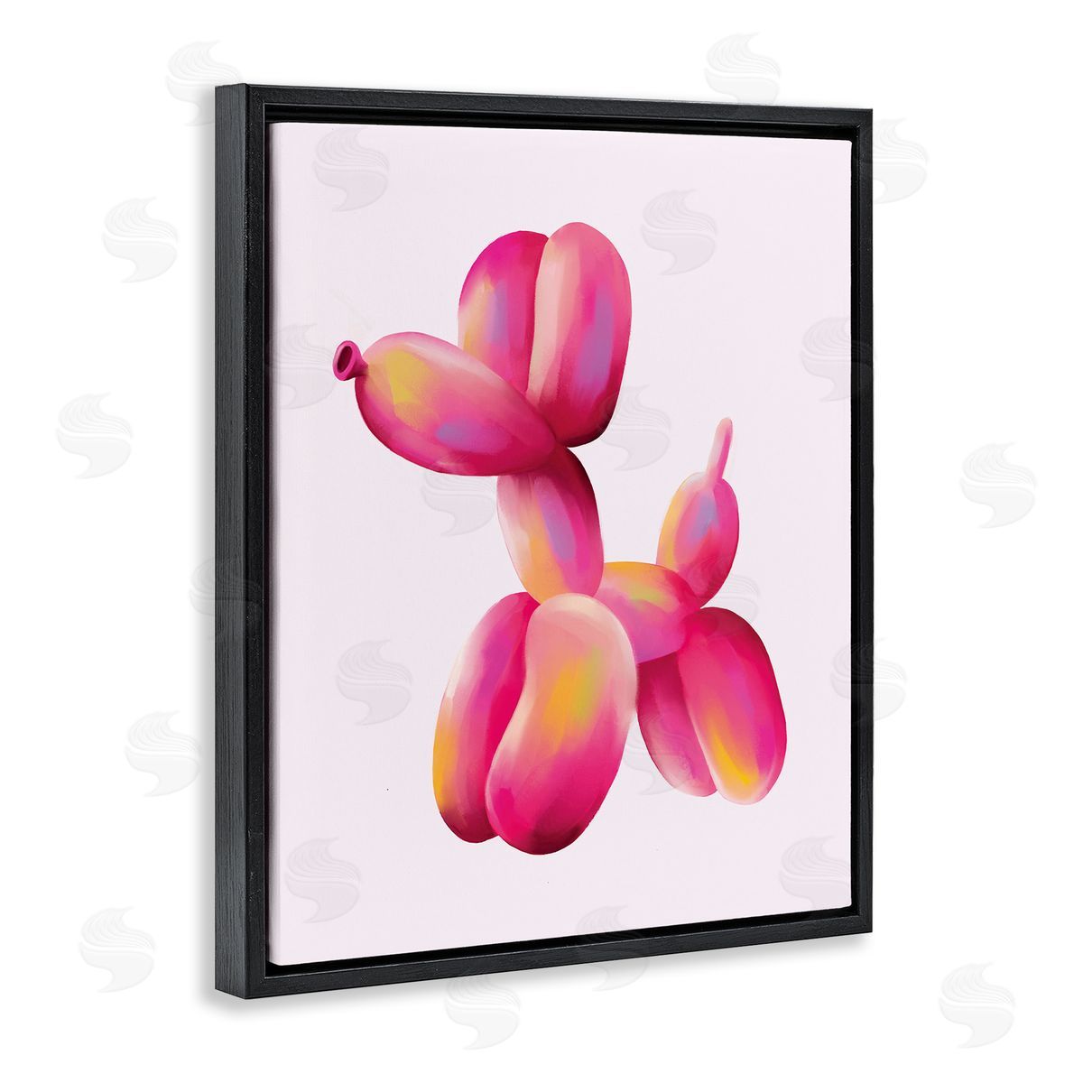 Nataly White Pink Balloon Dog Black Floating Frame Canvas Wall Art Print