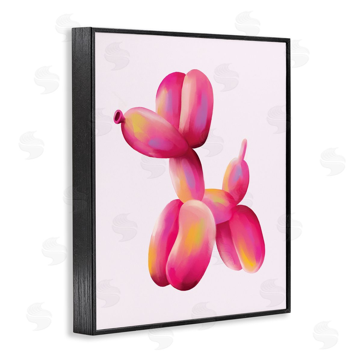 Nataly White Pink Balloon Dog Black Framed Giclee Wall Art Print