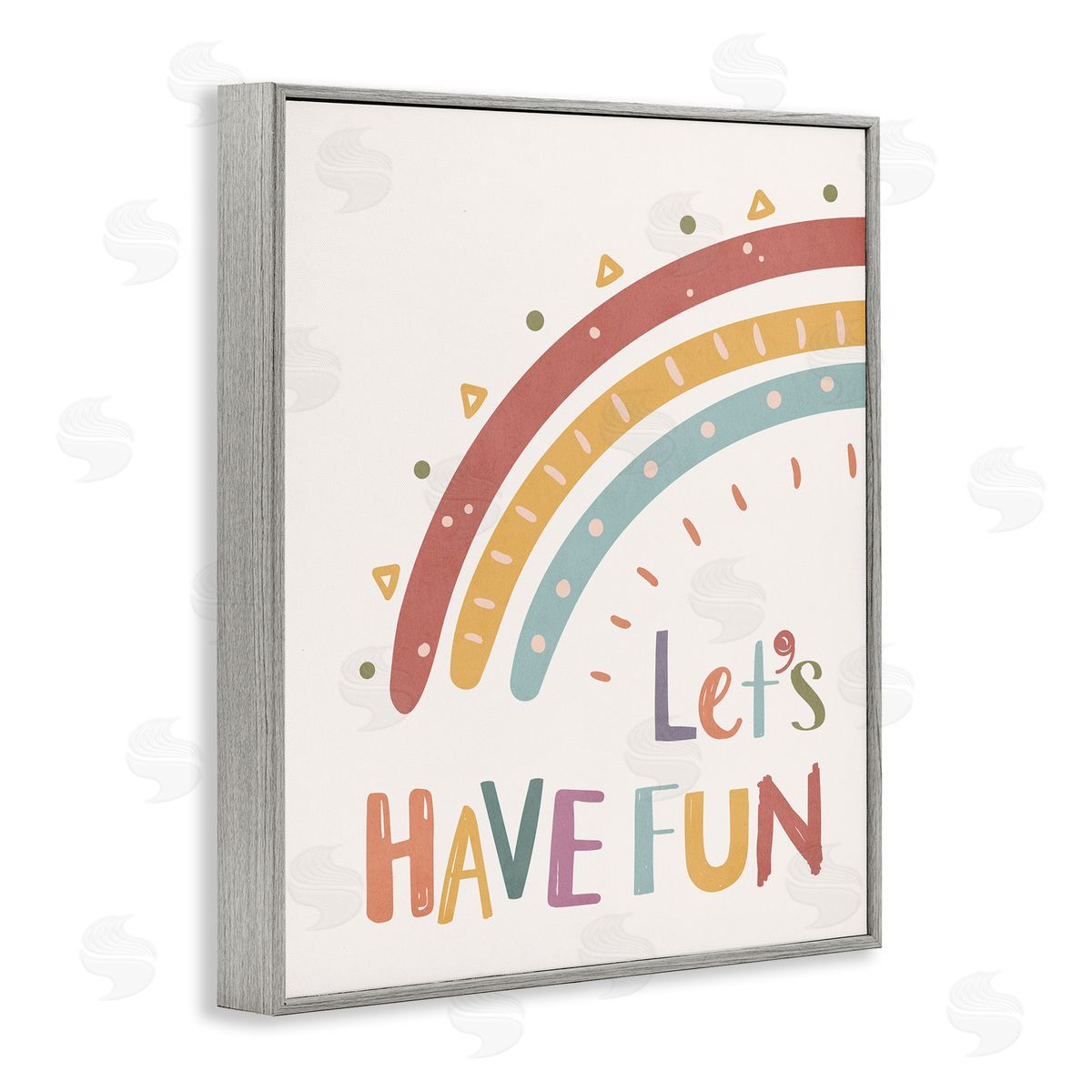 Nataly White Let's Have Fun Rainbow Gray Framed Giclee Wall Art Print