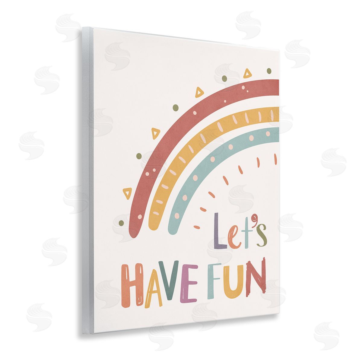 Nataly White Let's Have Fun Rainbow Wooden Wall Plaque Art Print