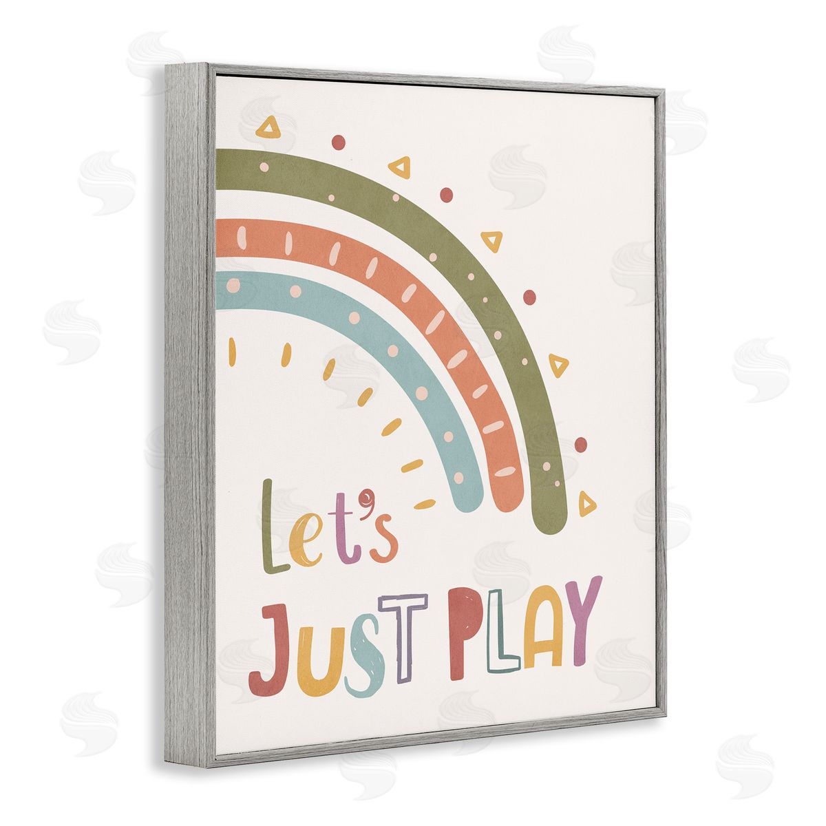 Nataly White Let's Just Play Rainbow Gray Framed Giclee Wall Art Print