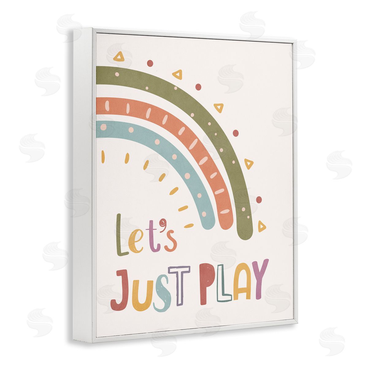 Nataly White Let's Just Play Rainbow White Framed Giclee Wall Art Print