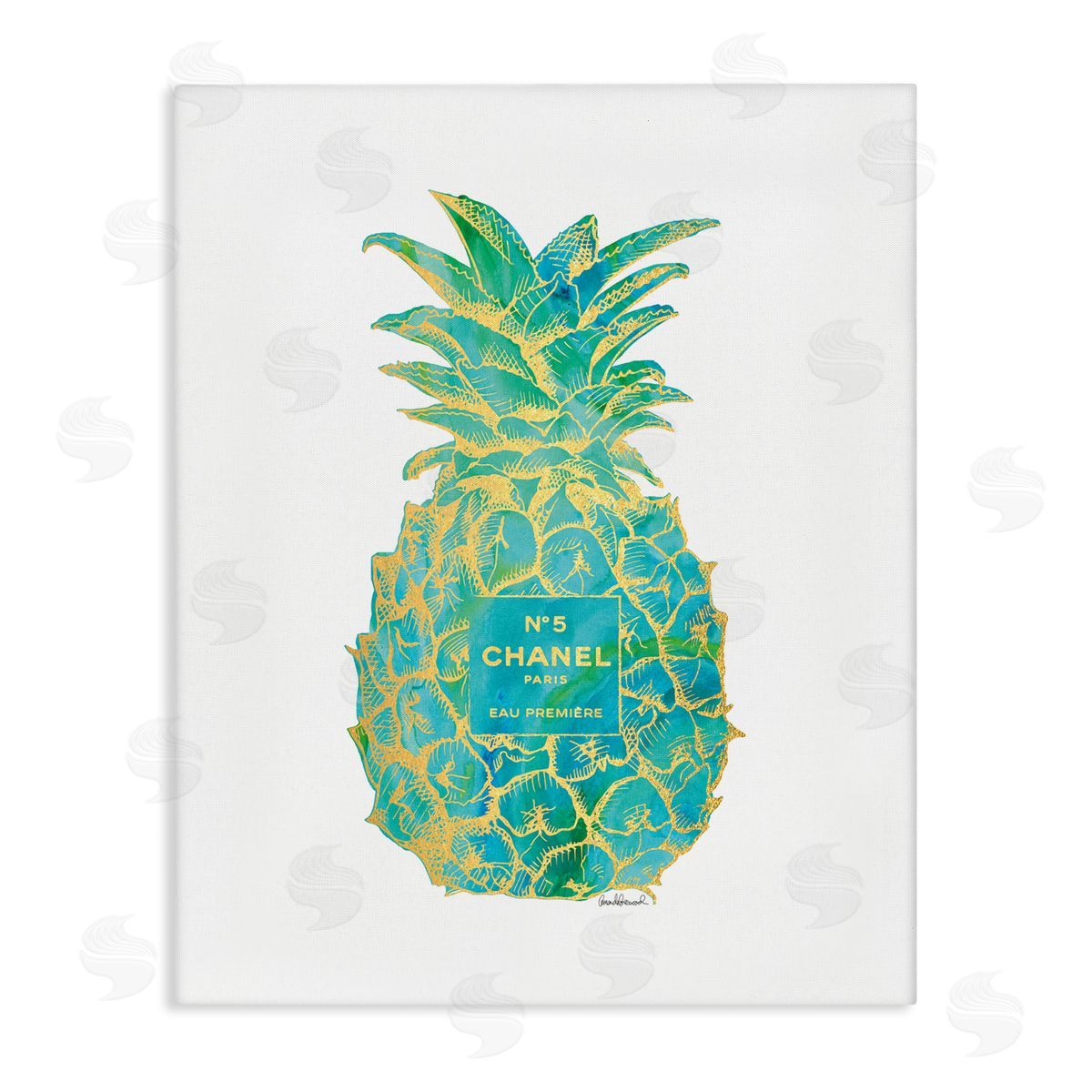 Amanda Greenwood Green Glam Brand Pineapple Canvas Wall Art Print
