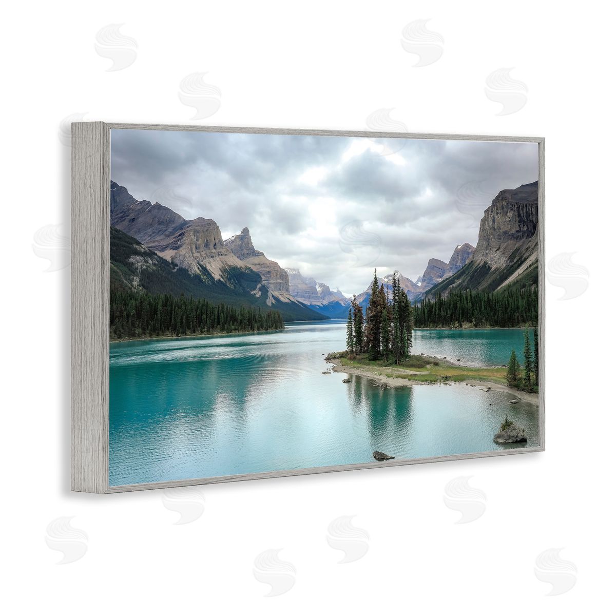Dan Sproul Peninsula Vast Lake View Gray Framed Giclee Wall Art Print