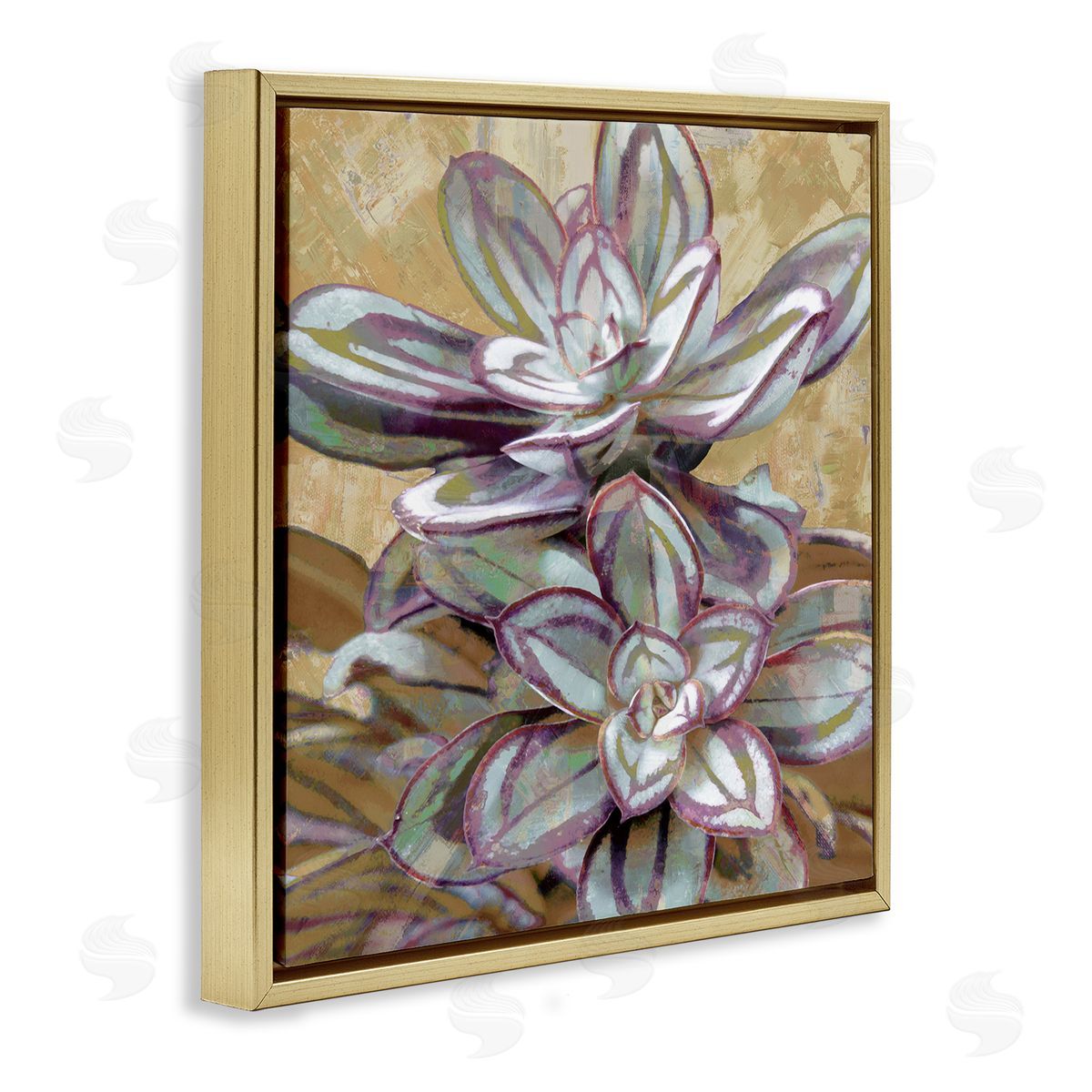 Lindsay Benson Rustic Desert Succulents Gold Floating Frame Canvas Wall Art Print
