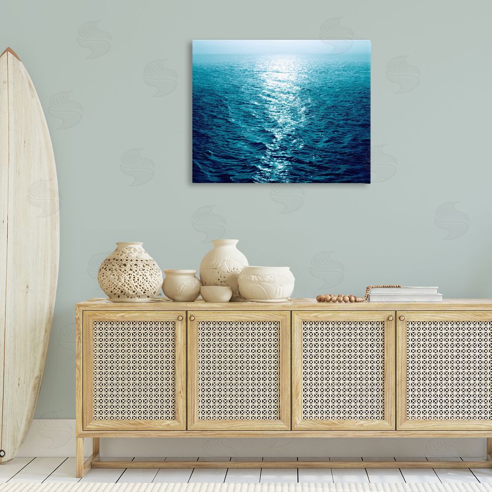Maggie Olsen Sun Reflected Ocean Ripples Canvas Wall Art Print in Room