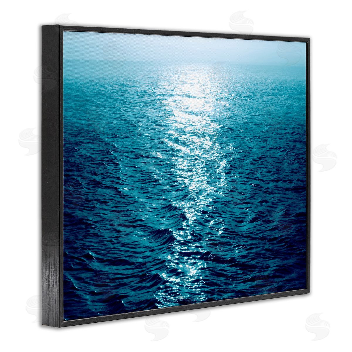 Maggie Olsen Sun Reflected Ocean Ripples Black Framed Giclee Wall Art Print