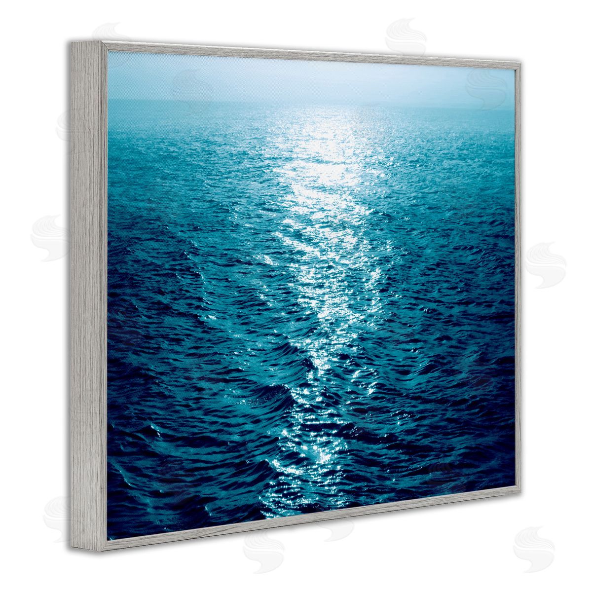 Maggie Olsen Sun Reflected Ocean Ripples Gray Framed Giclee Wall Art Print