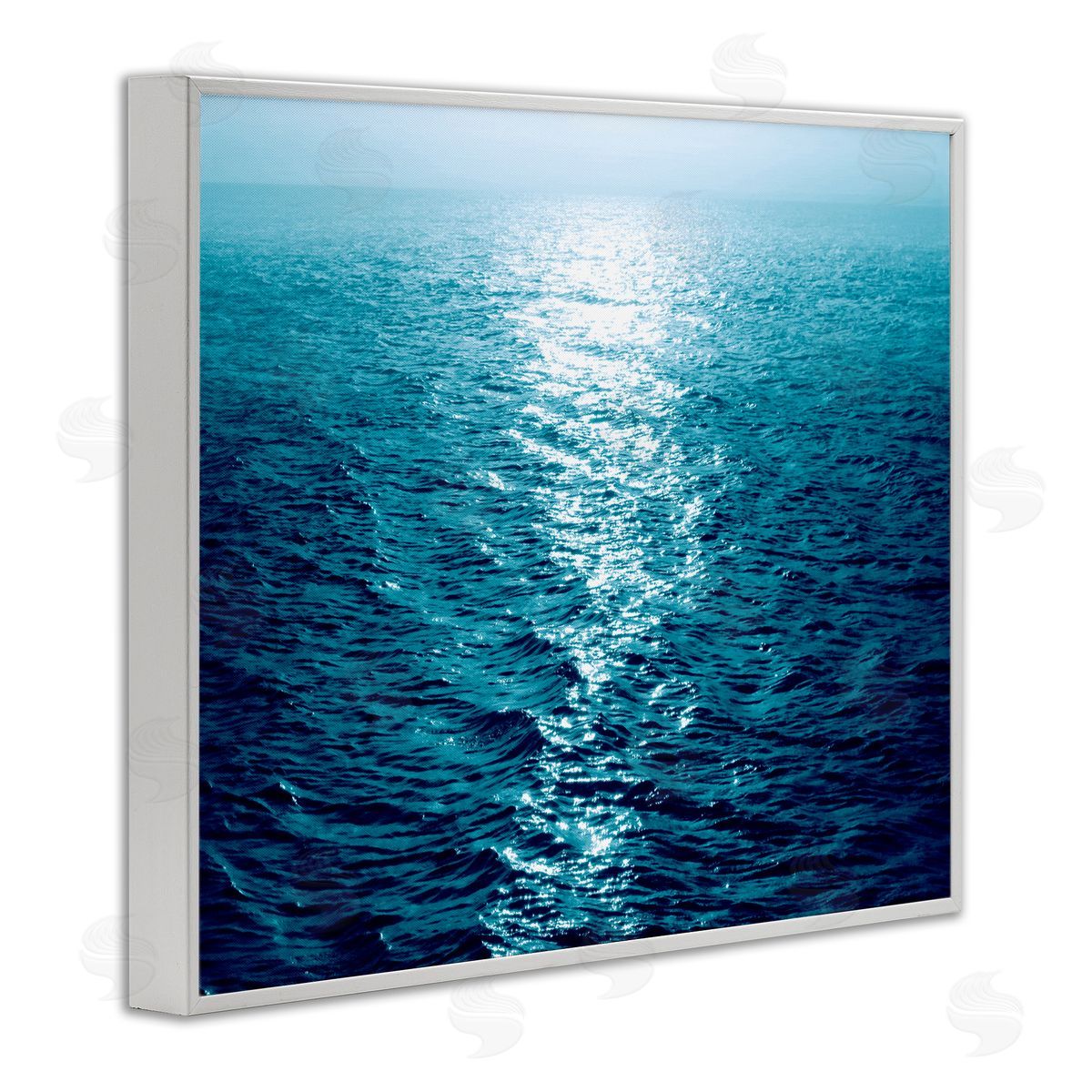 Maggie Olsen Sun Reflected Ocean Ripples White Framed Giclee Wall Art Print