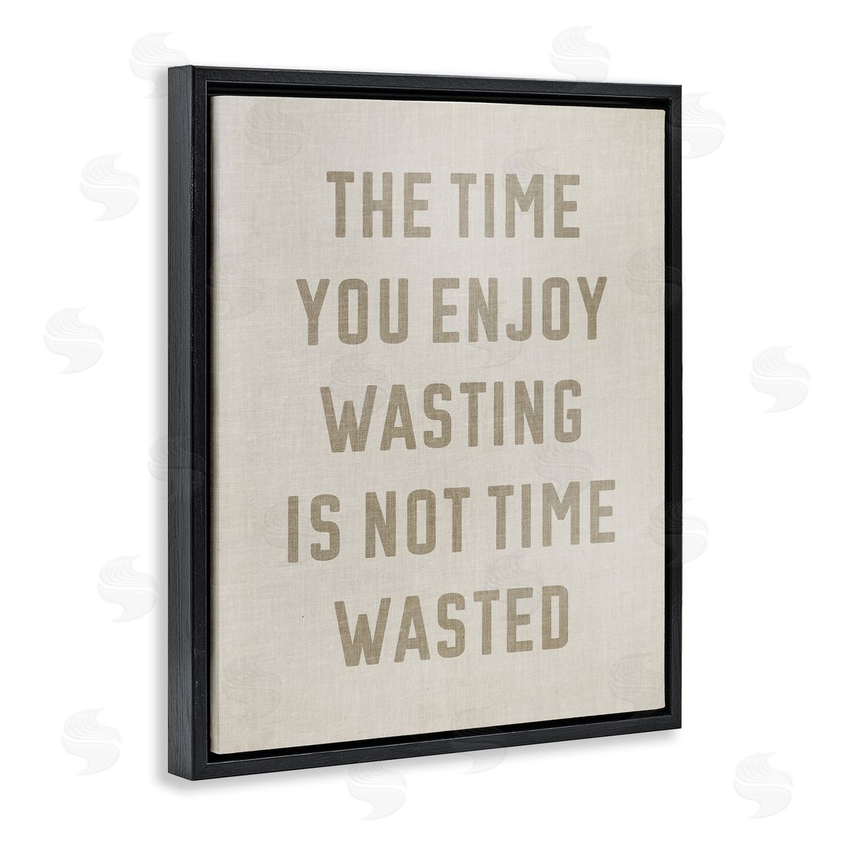 Stupell Studio Not Time Wasted Phrase Black Floating Frame Canvas Wall Art Print
