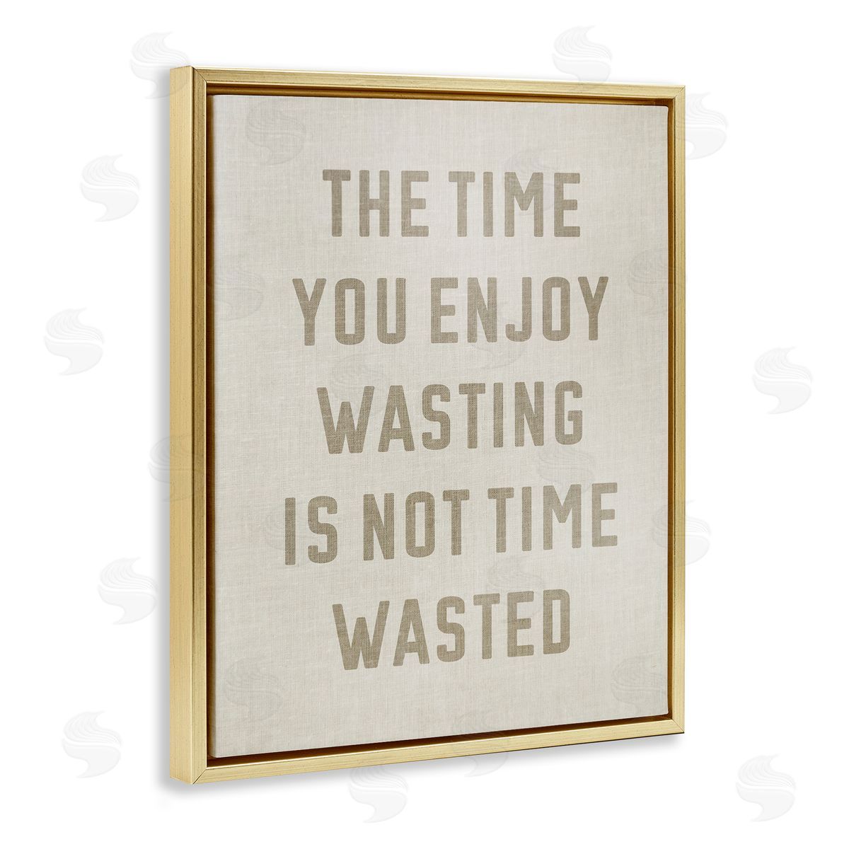 Stupell Studio Not Time Wasted Phrase Gold Floating Frame Canvas Wall Art Print