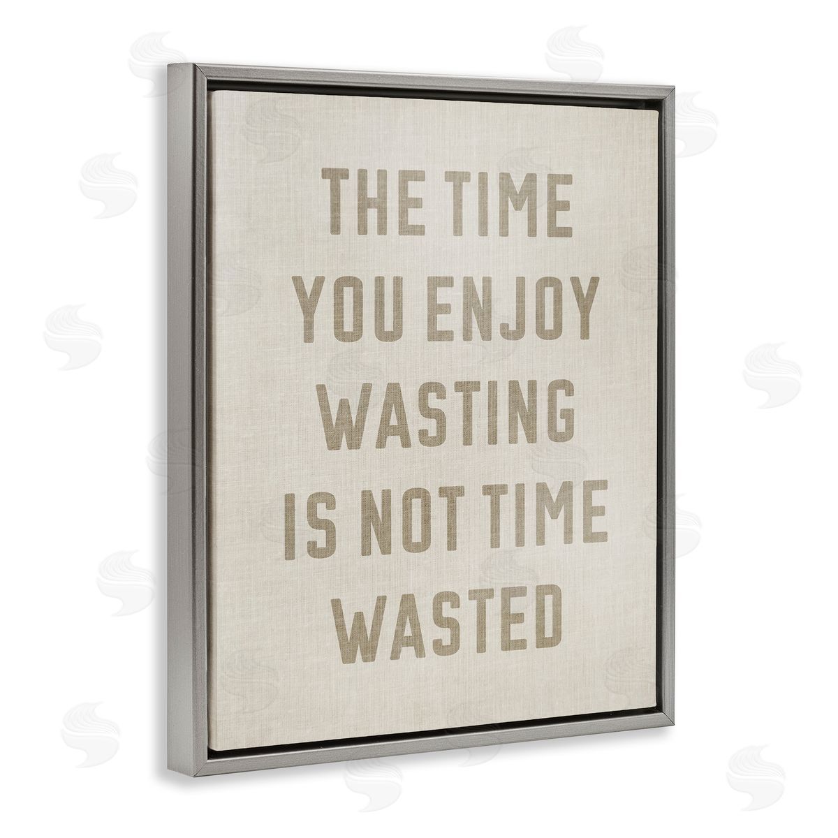 Stupell Studio Not Time Wasted Phrase Gray Floating Frame Canvas Wall Art Print