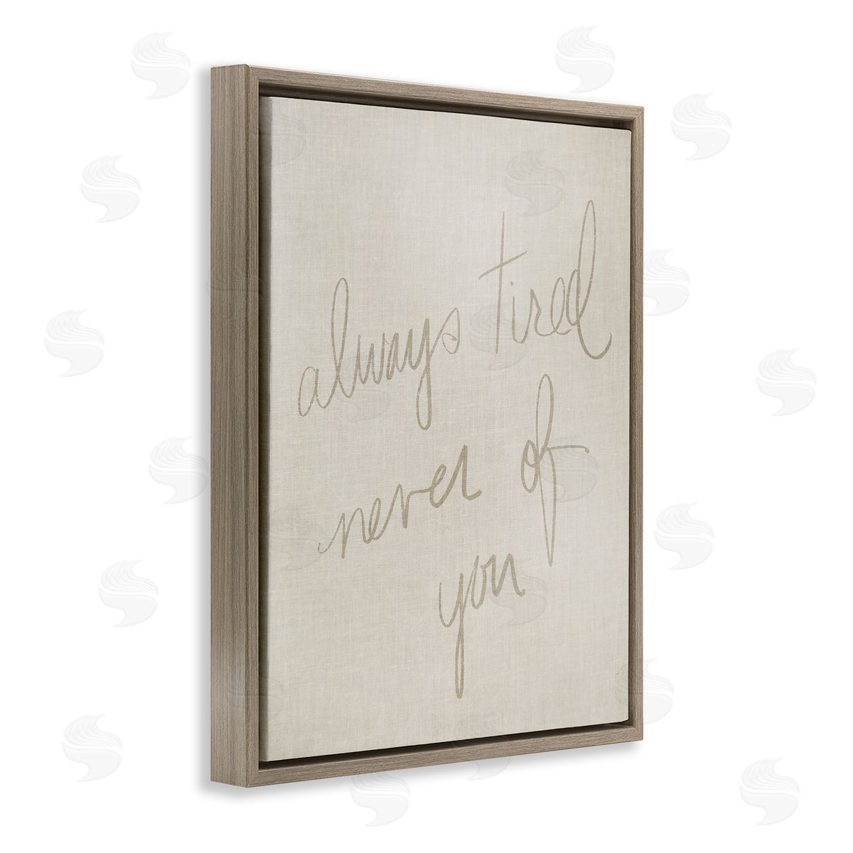 Stupell Studio Always Tired Never Of You Brown Floating Frame Canvas Wall Art Print