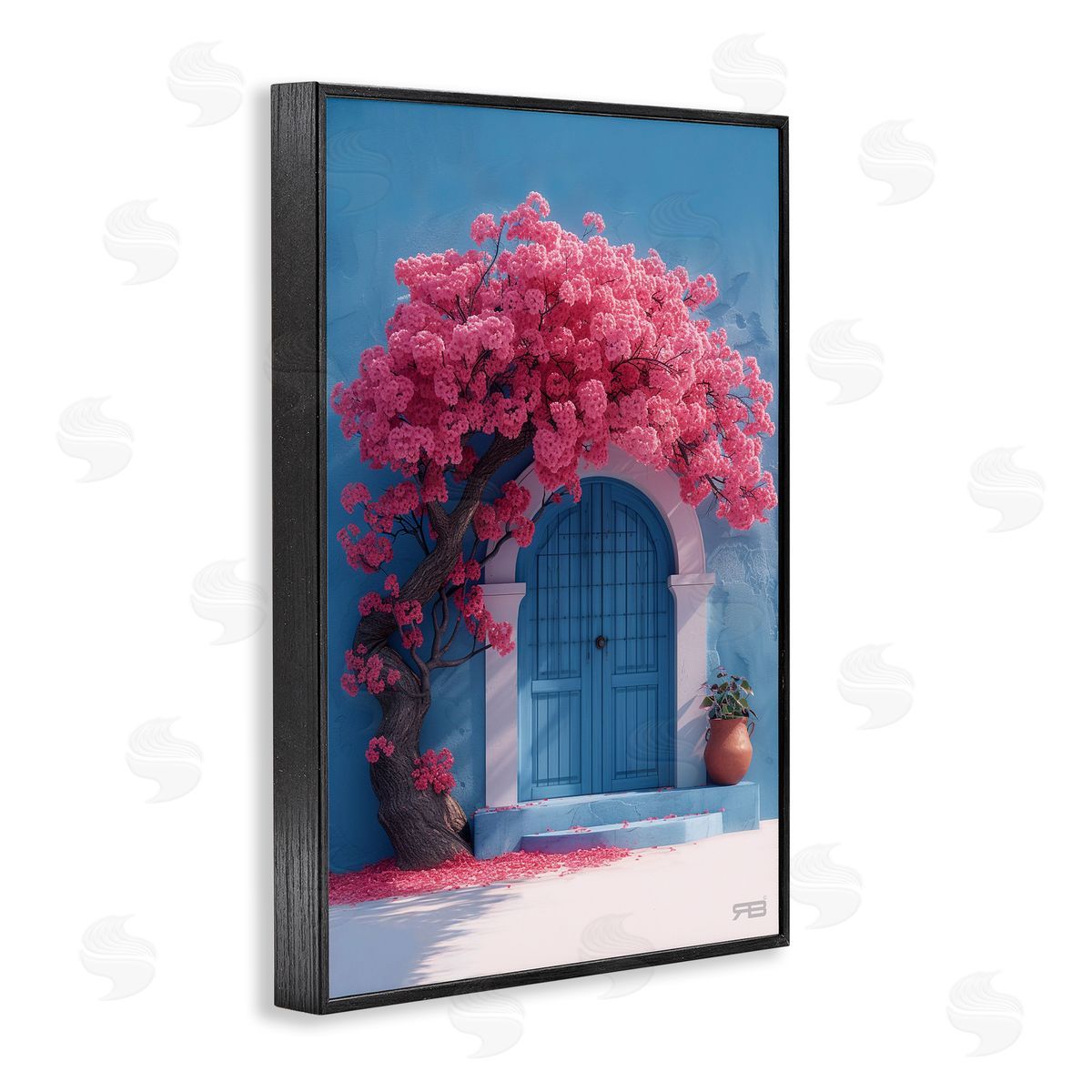 RB Tree Circling Doorway Black Framed Giclee Wall Art Print