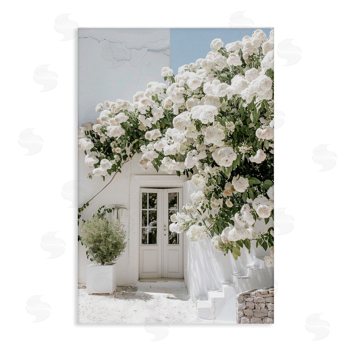 RB White Architecture Garden Canvas Wall Art Print