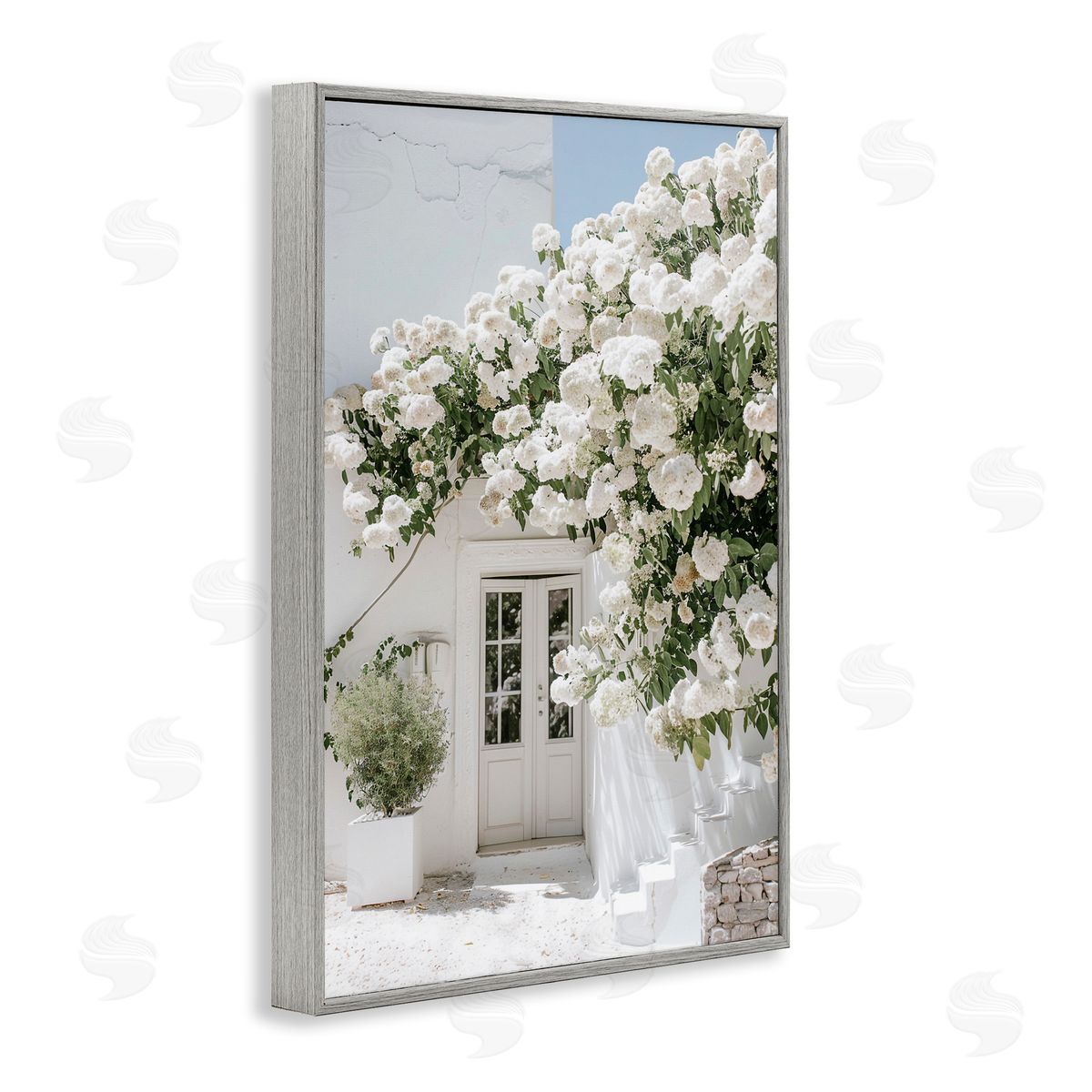 RB White Architecture Garden Gray Framed Giclee Wall Art Print