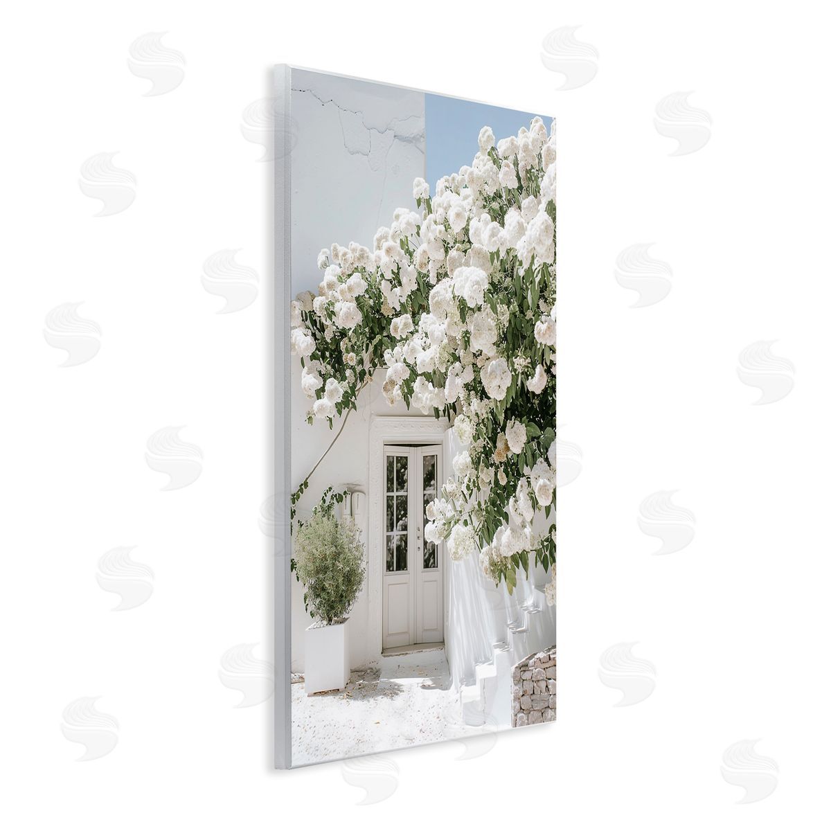 RB White Architecture Garden Wooden Wall Plaque Art Print