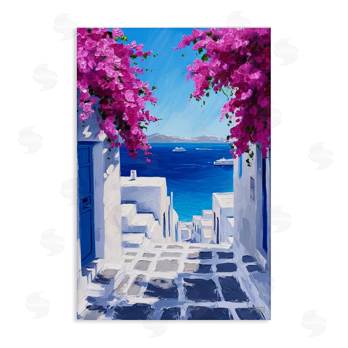 RB Coastal Architecture Town Canvas Wall Art Print