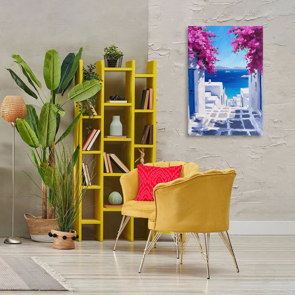 RB Coastal Architecture Town Canvas Wall Art Print in Room