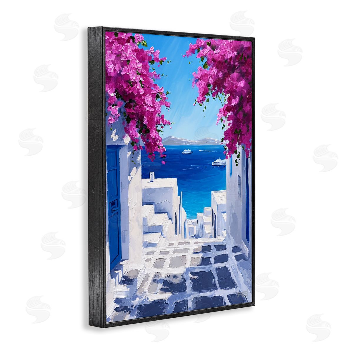 RB Coastal Architecture Town Black Framed Giclee Wall Art Print