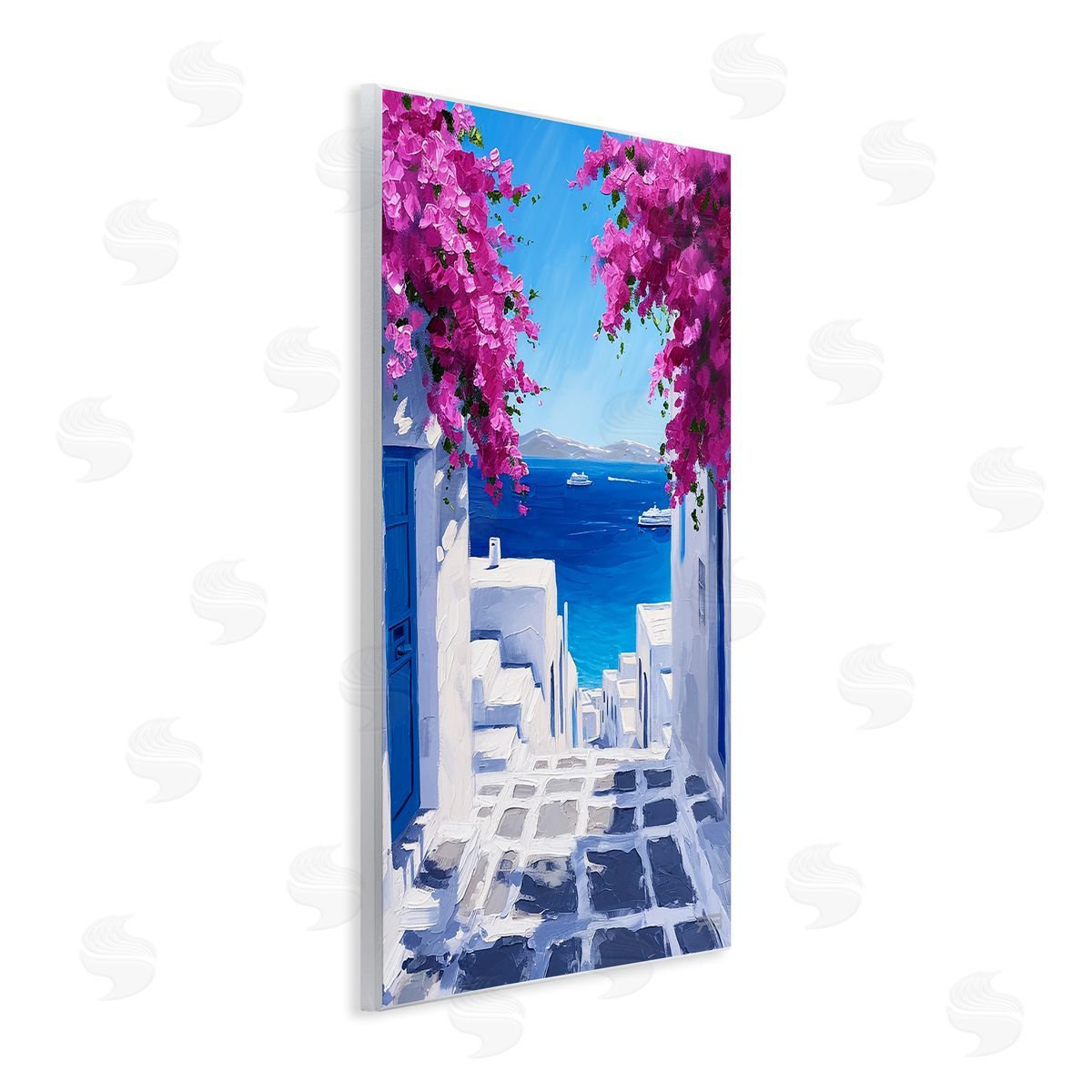RB Coastal Architecture Town Wooden Wall Plaque Art Print