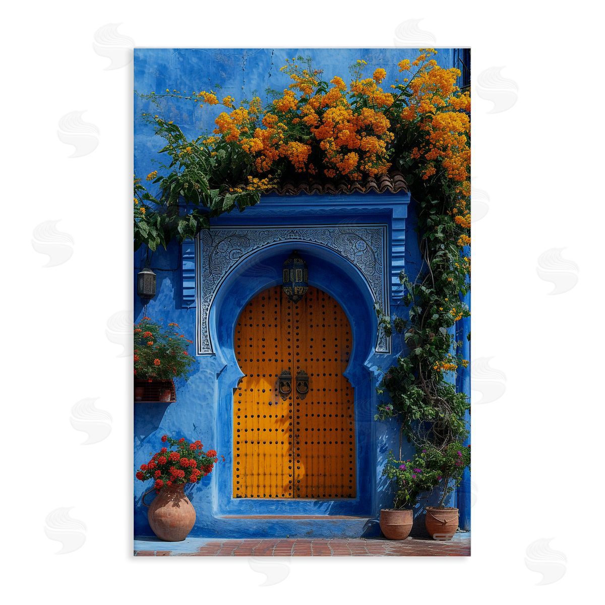 RB Blue & Orange Architecture Canvas Wall Art Print