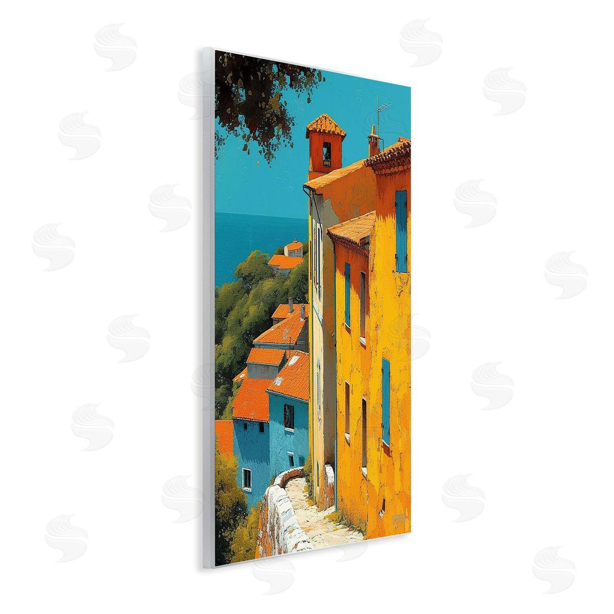 RB Tall Buildings by Sea Wooden Wall Plaque Art Print