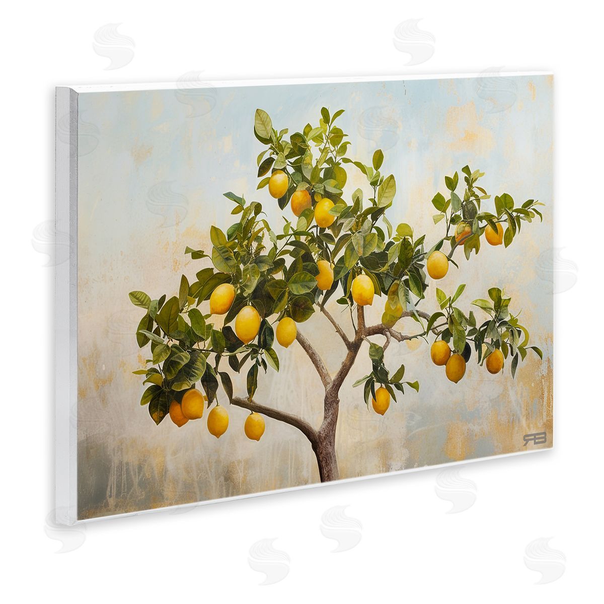 RB Lemon Tree Branches Wooden Wall Plaque Art Print