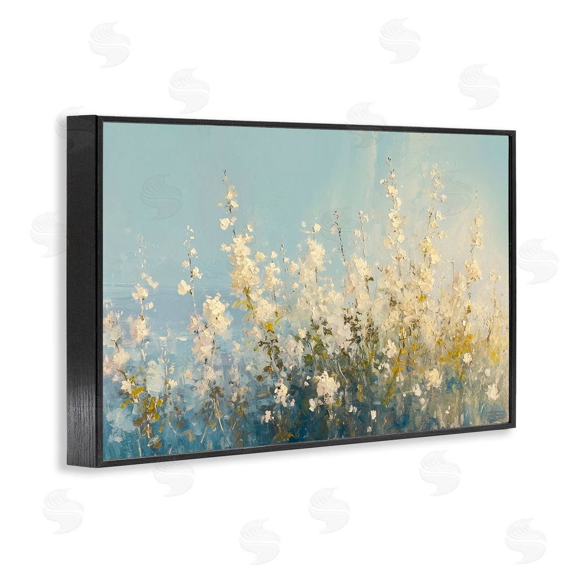 RB Blooming Spring Garden Black Framed Giclee Wall Art Print