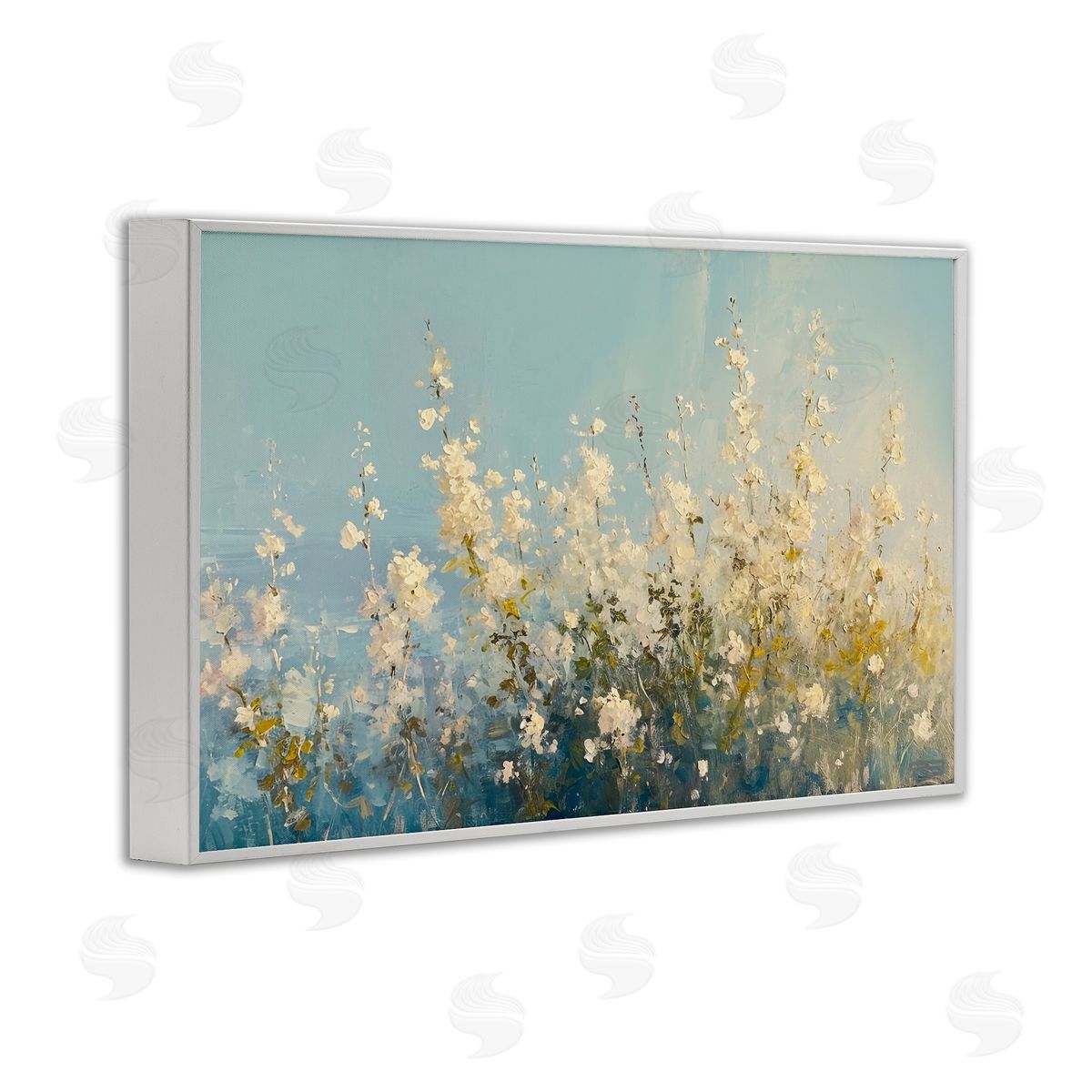 RB Blooming Spring Garden White Framed Giclee Wall Art Print