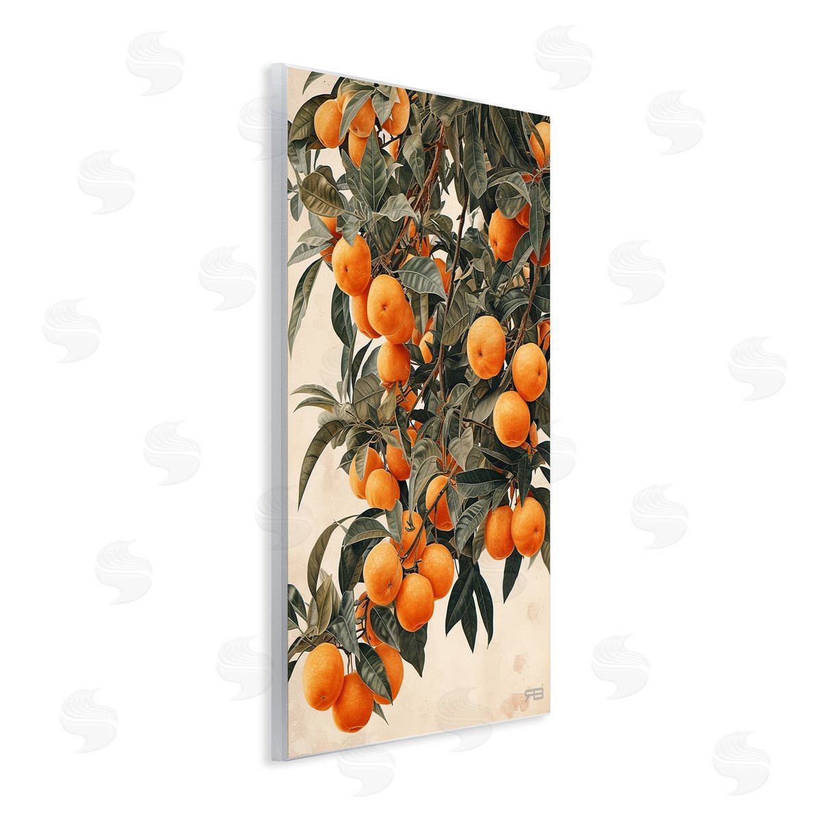 RB Vibrant Orange Tree Blooms Wooden Wall Plaque Art Print