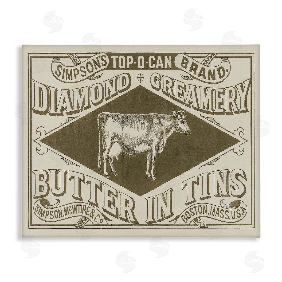Stupell Studio Vintage Creamery Advertisement Canvas Wall Art Print