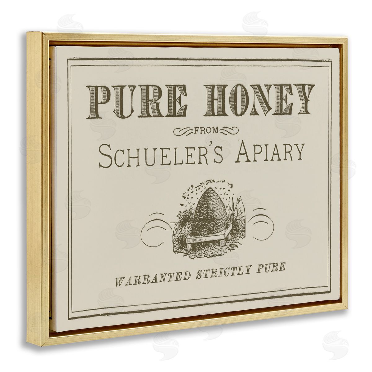 Stupell Studio Vintage Pure Honey Gold Floating Frame Canvas Wall Art Print