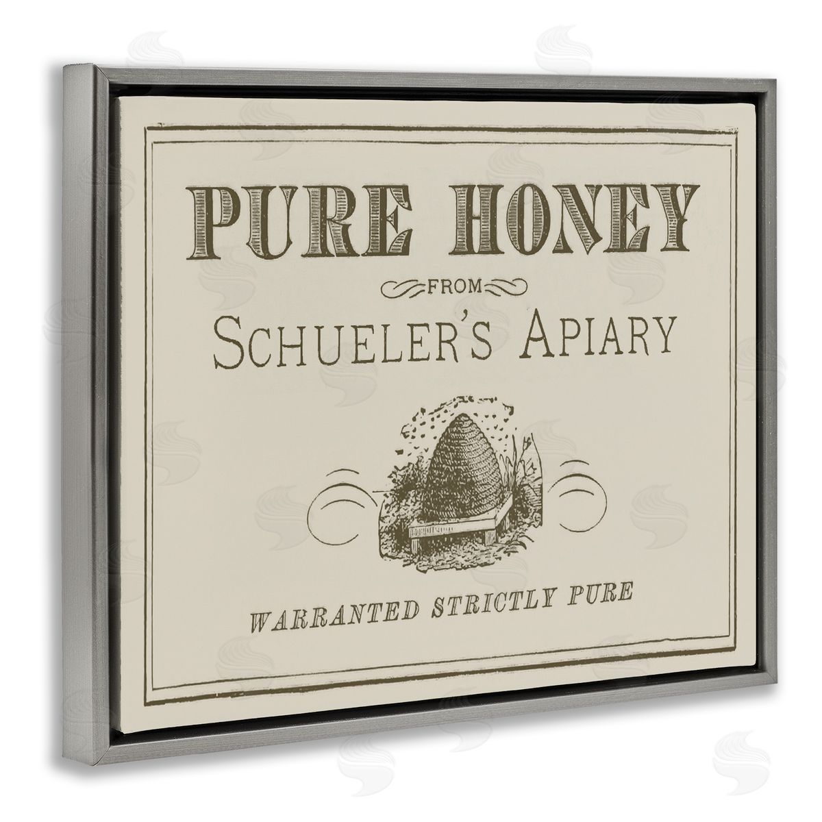 Stupell Studio Vintage Pure Honey Gray Floating Frame Canvas Wall Art Print