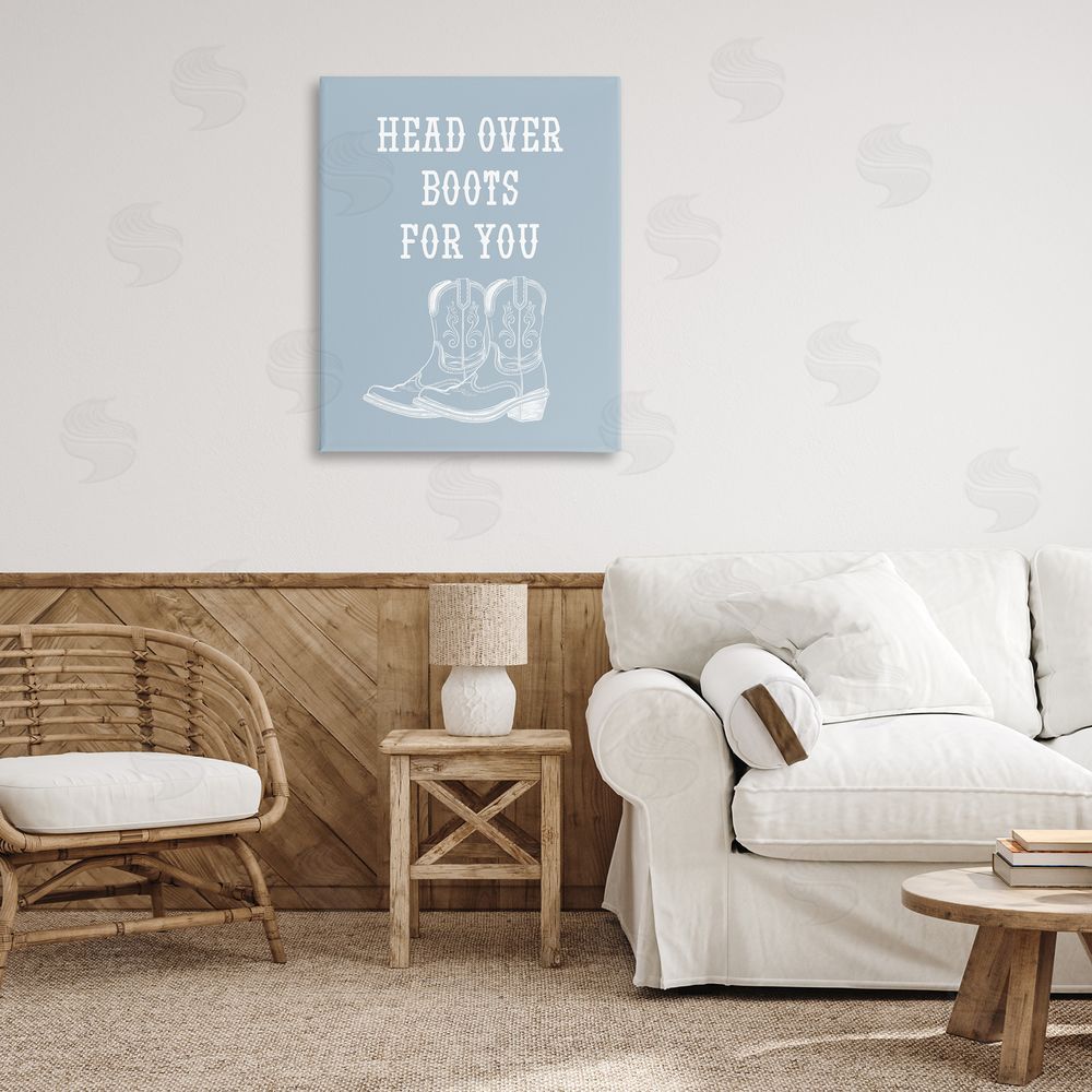 Stupell Studio Head Over Boots For You Canvas Wall Art Print in Room