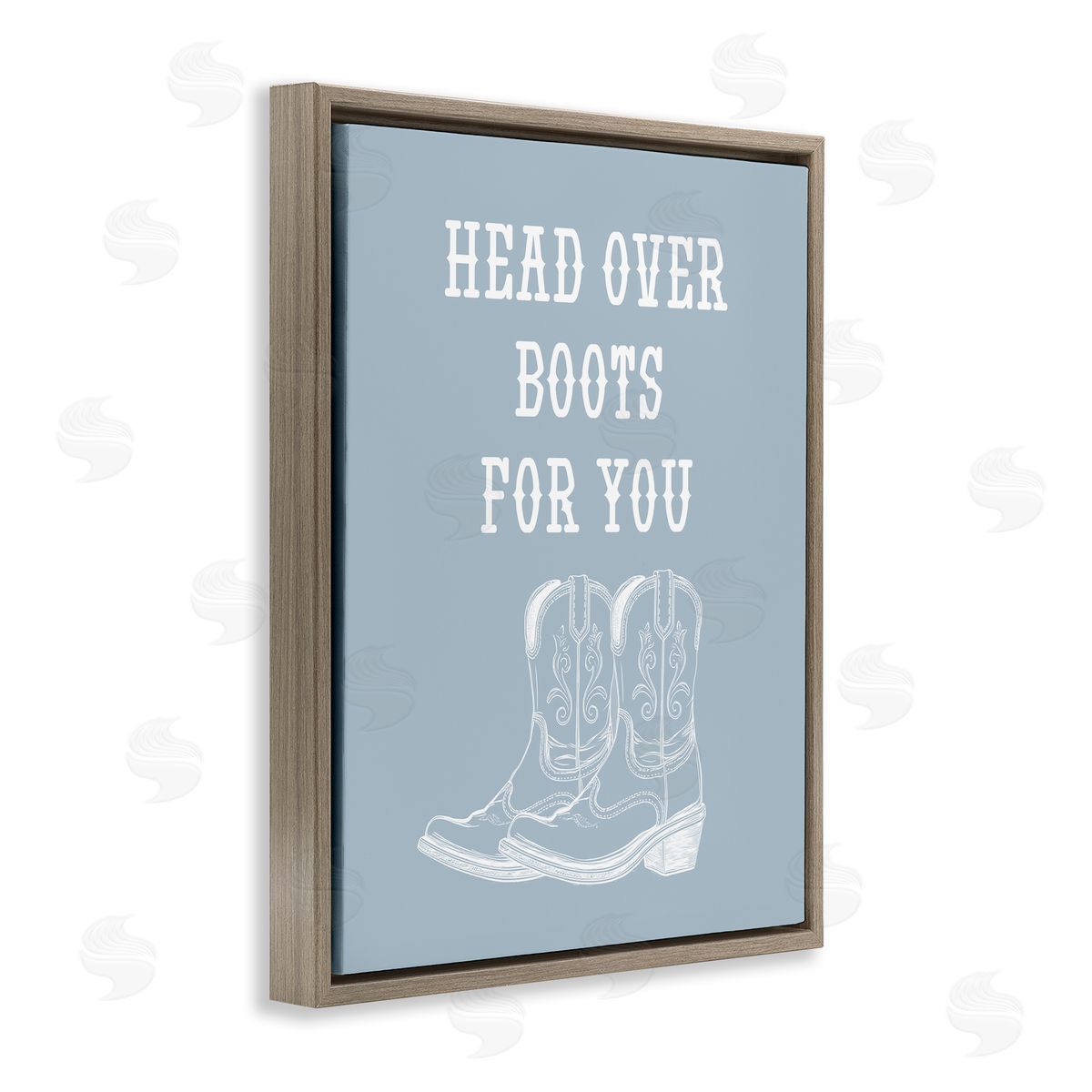 Stupell Studio Head Over Boots For You Brown Floating Frame Canvas Wall Art Print