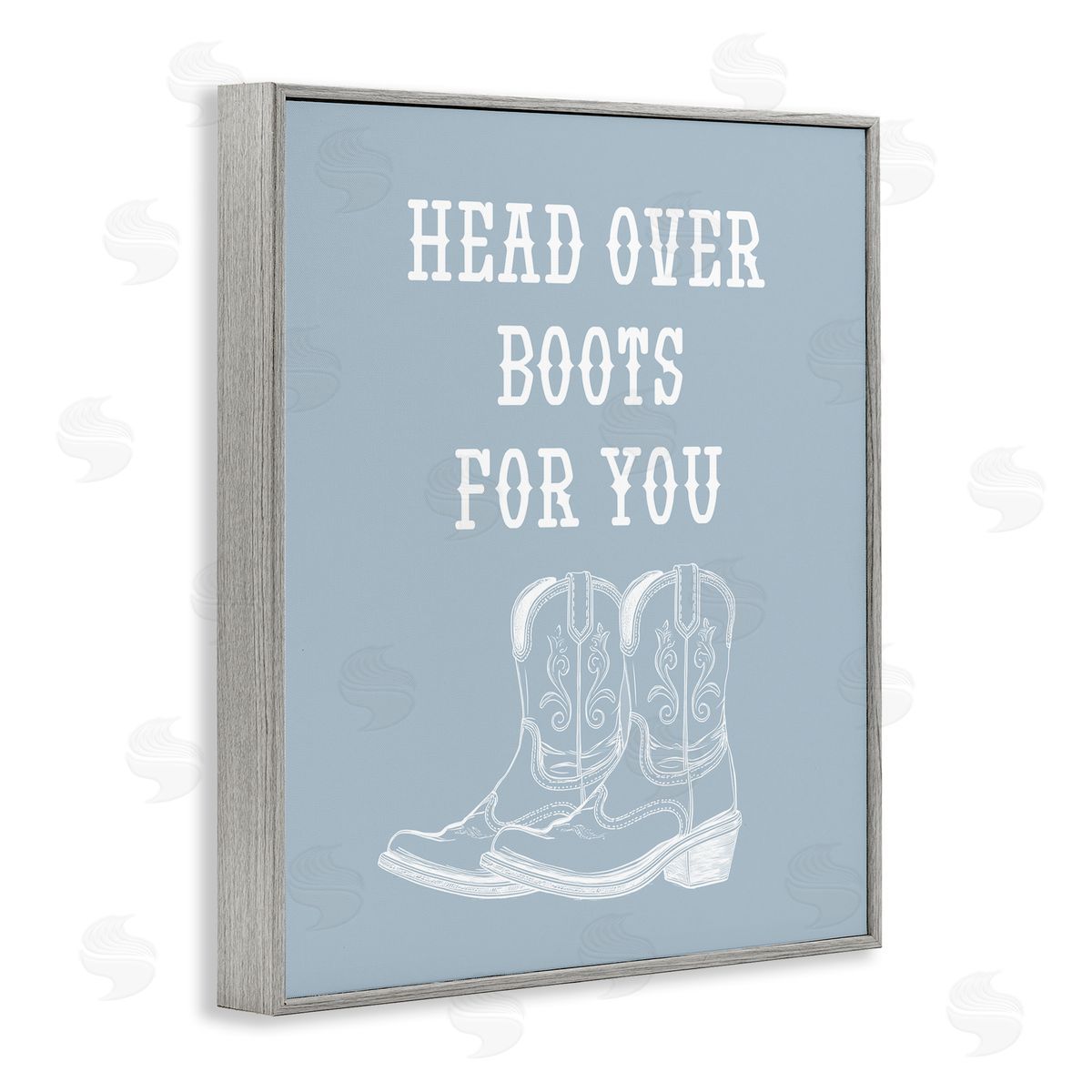 Stupell Studio Head Over Boots For You Gray Framed Giclee Wall Art Print