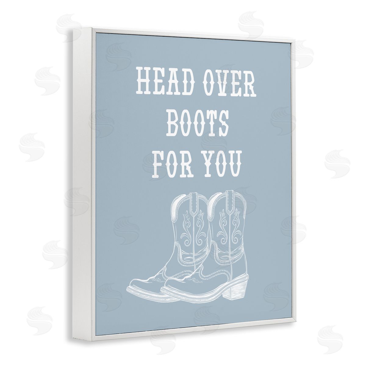 Stupell Studio Head Over Boots For You White Framed Giclee Wall Art Print