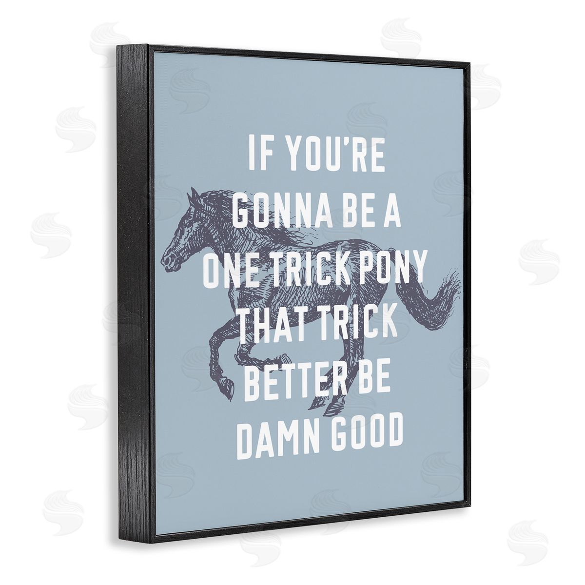 Stupell Studio One Trick Pony Phrase Black Framed Giclee Wall Art Print