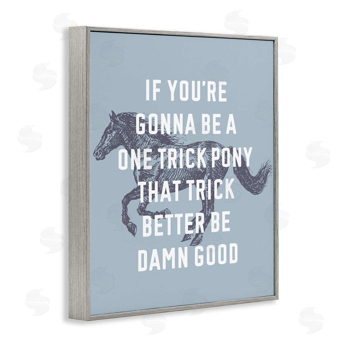 Stupell Studio One Trick Pony Phrase Gray Framed Giclee Wall Art Print