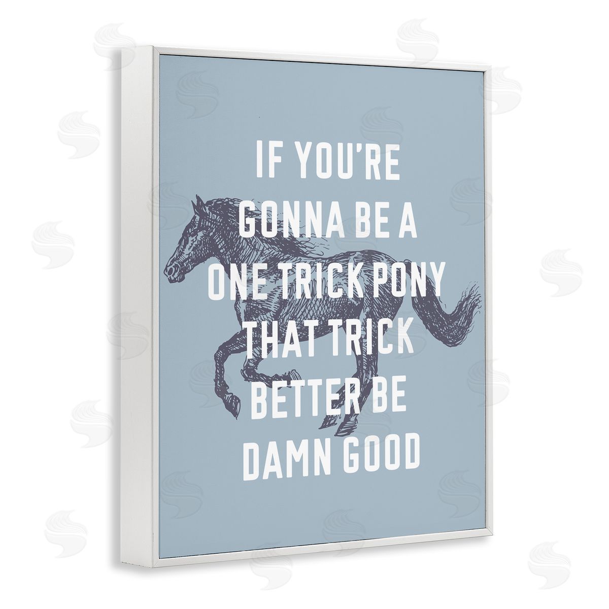 Stupell Studio One Trick Pony Phrase White Framed Giclee Wall Art Print