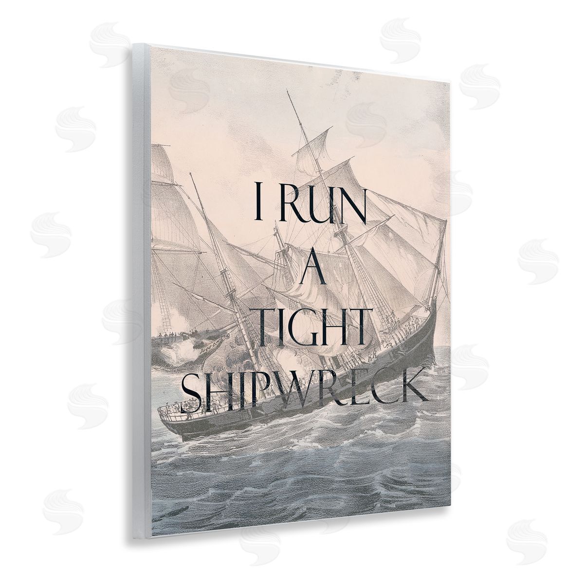 Stupell Studio Run A Tight Shipwreck Wooden Wall Plaque Art Print