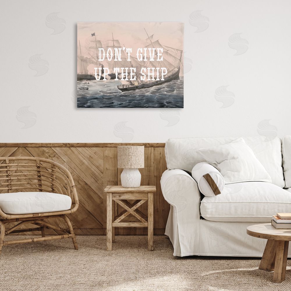 Stupell Studio Don't Give Up Ship Canvas Wall Art Print in Room