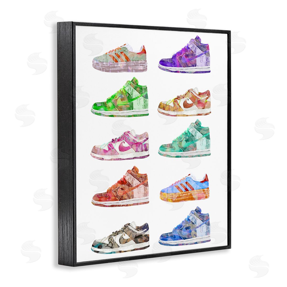 Ziwei Li Rows of Chic Sneakers Black Framed Giclee Wall Art Print