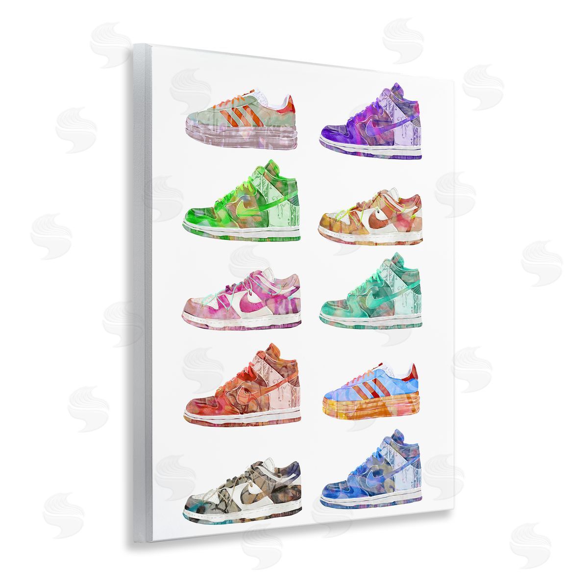 Ziwei Li Rows of Chic Sneakers Wooden Wall Plaque Art Print