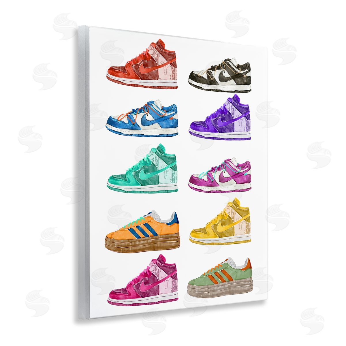 Ziwei Li Fashion Sneakers Assortment Wooden Wall Plaque Art Print