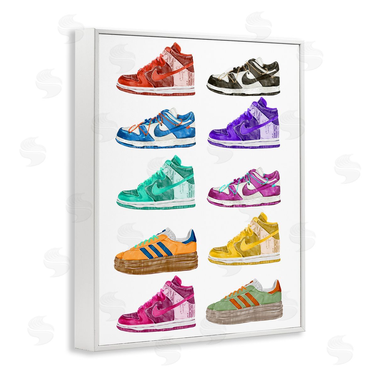 Ziwei Li Fashion Sneakers Assortment White Framed Giclee Wall Art Print